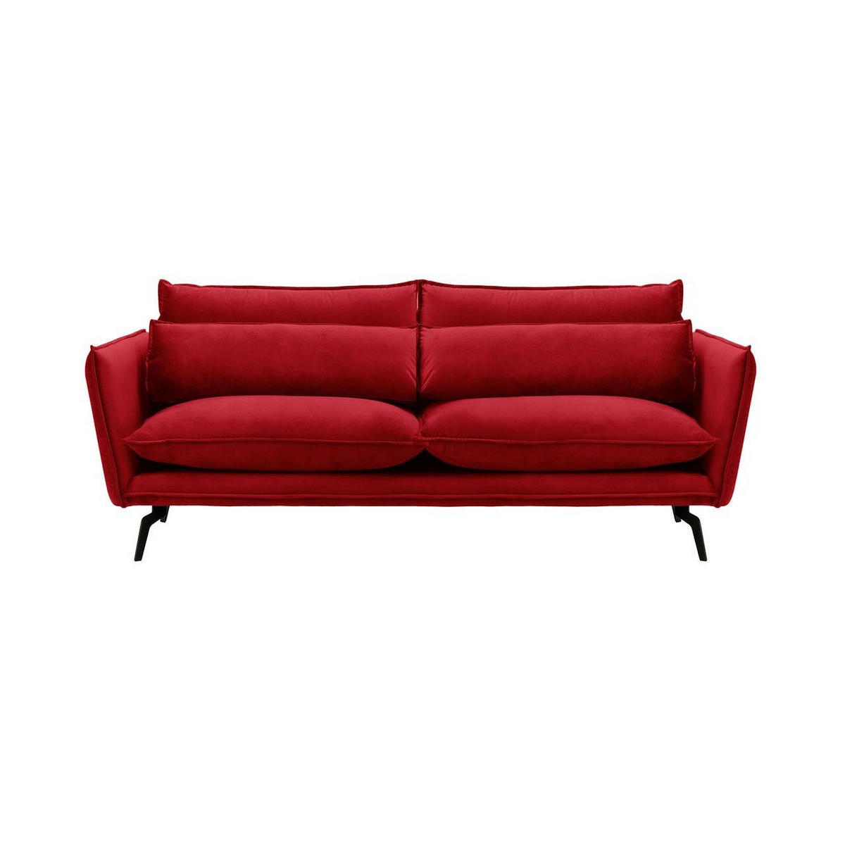 DREISITZER-SOFA Layla-Velluto 7 - Rot, Holz/Textil (237/95/98cm)