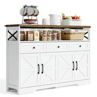 SIDEBOARD aus MDF 140x35x95 cm Braun/Weiß mit 3 Schubladen und 2 Türen im modernen Landhausstil - Braun, Holzwerkstoff (140/95/35cm) - Modfu