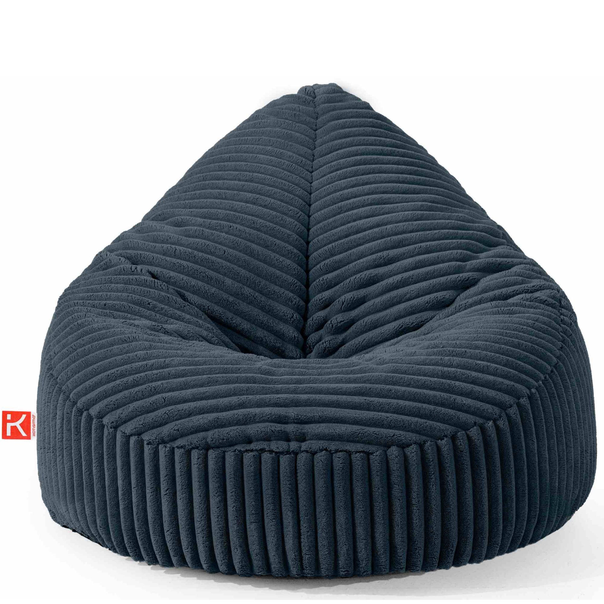 SITZSACK COSMO II aus Kordstoff, Dunkelblau - Dunkelblau, Textil (85/80/85cm) - KONSIMO®