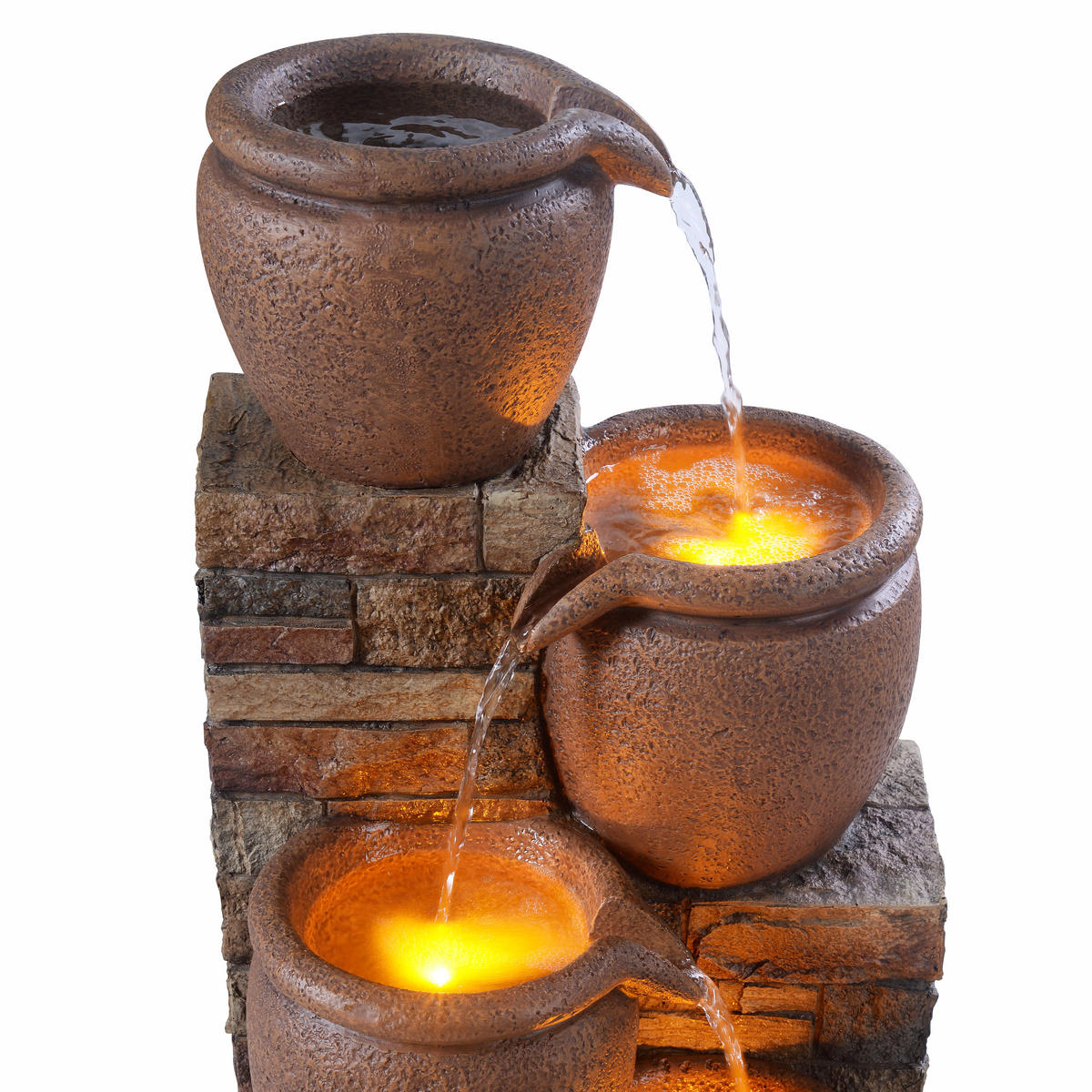 SOLAR-GARTENBRUNNEN 78cm - Braun, Kunststoff (40/34/78cm) - Teamson Home