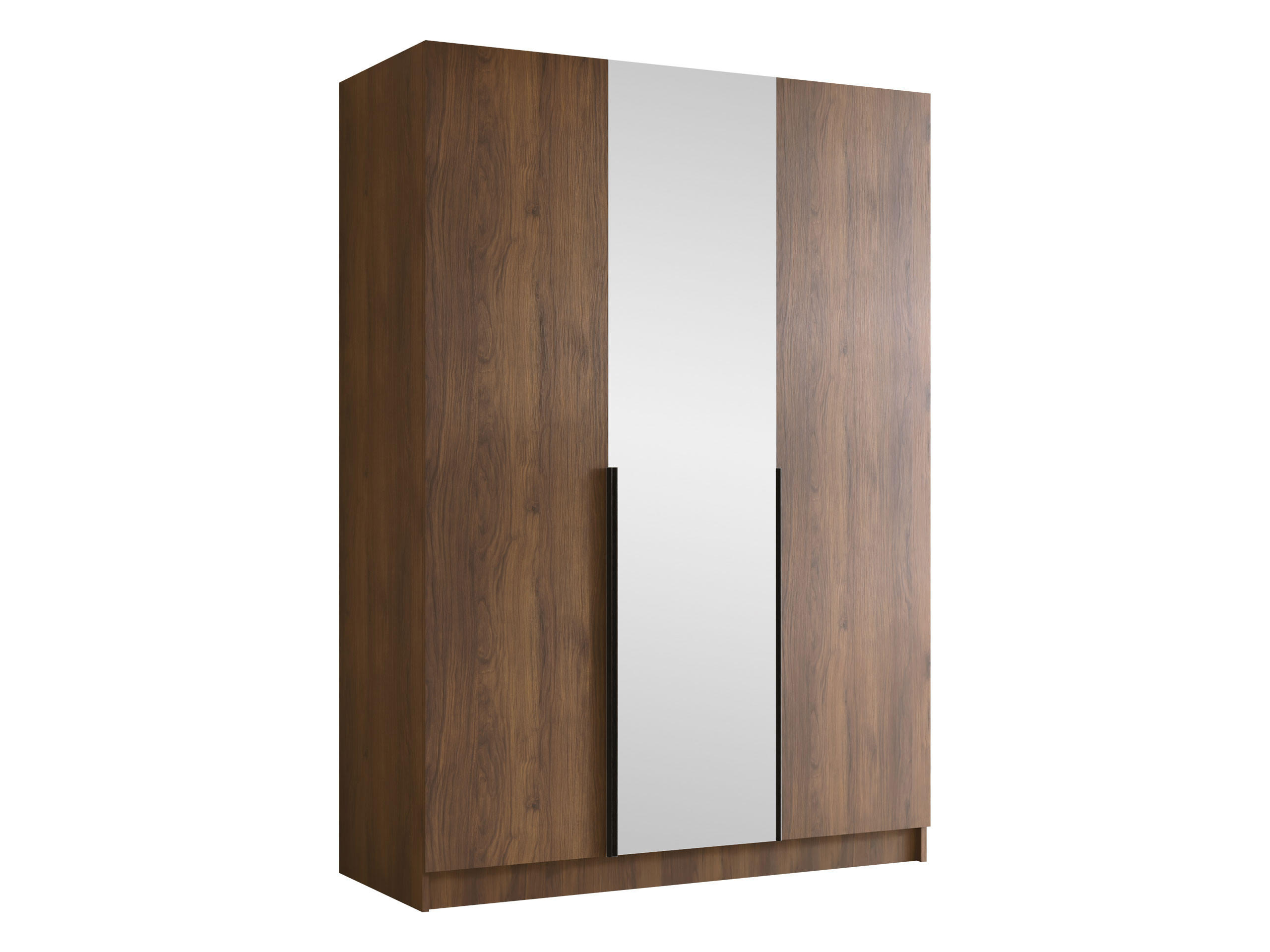 KLEIDERSCHRANK Calia II - Nussbaumfarben/Schwarz, Holzwerkstoff/Metall (150/215/58cm) - MIRJAN24