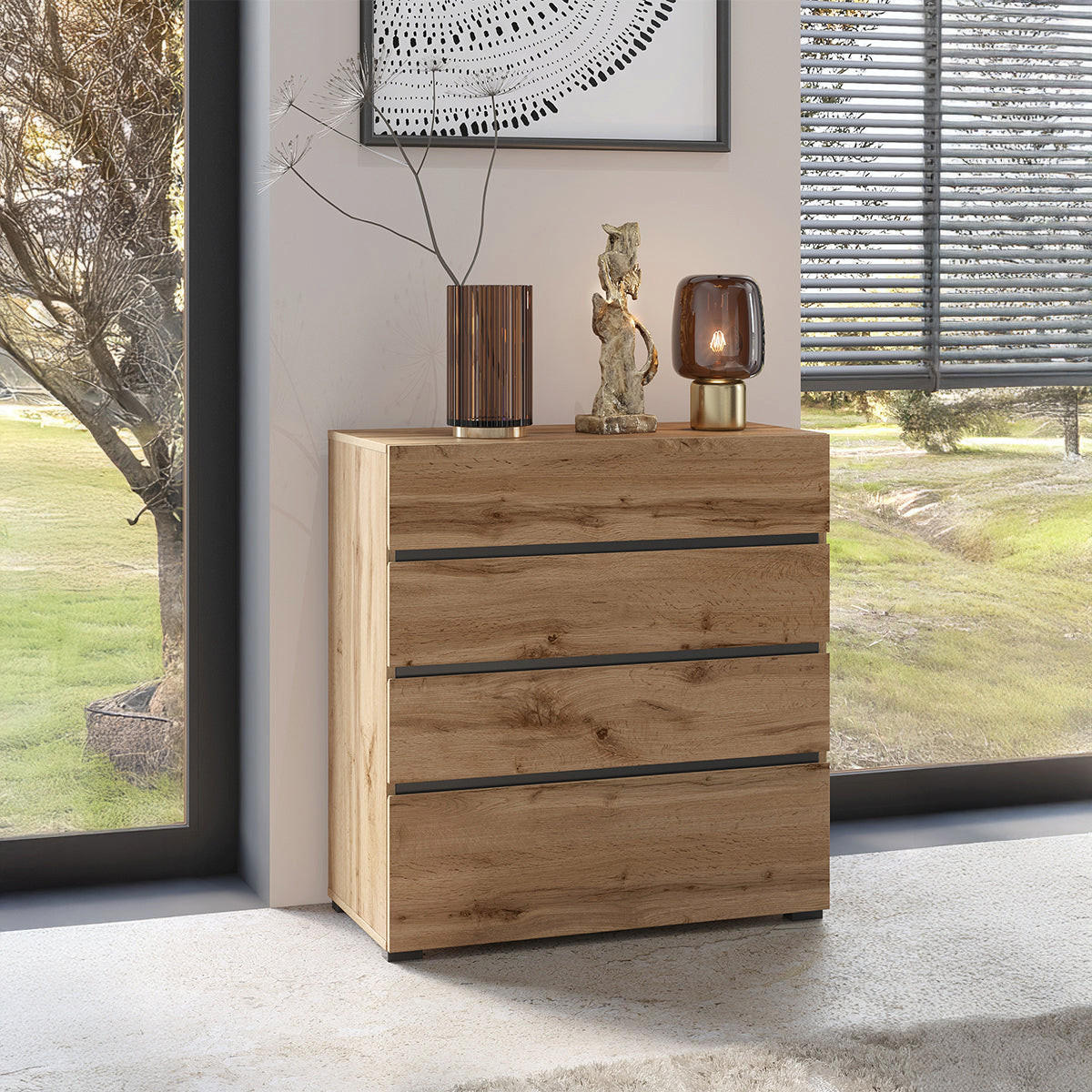 KOMMODE Lilia Holz - Braun, Holzwerkstoff (80/85.1/40cm) - Petits-meubles