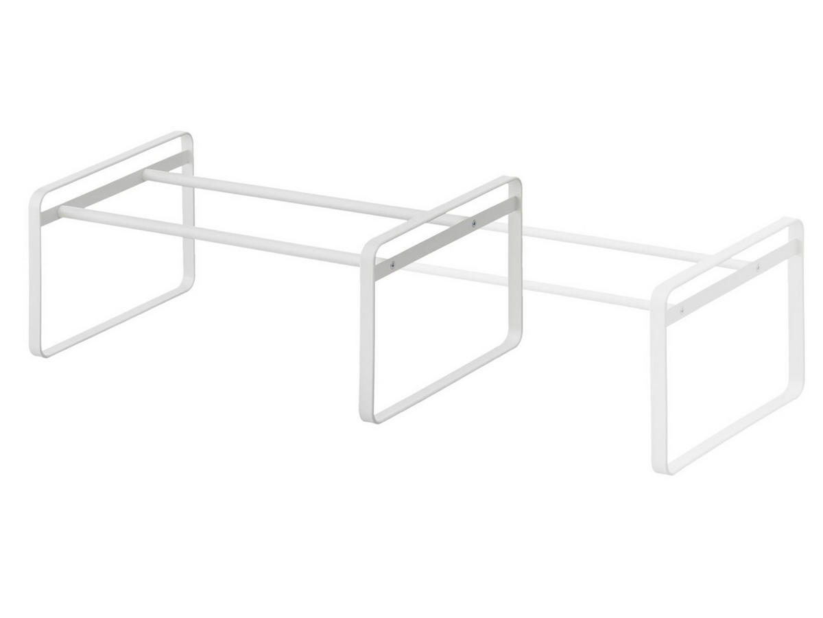 SCHUHREGAL Frame schwarz 40/17/25 cm ausziehbar bis 70cm - Weiß, Metall (40/25/17cm) - Yamazaki