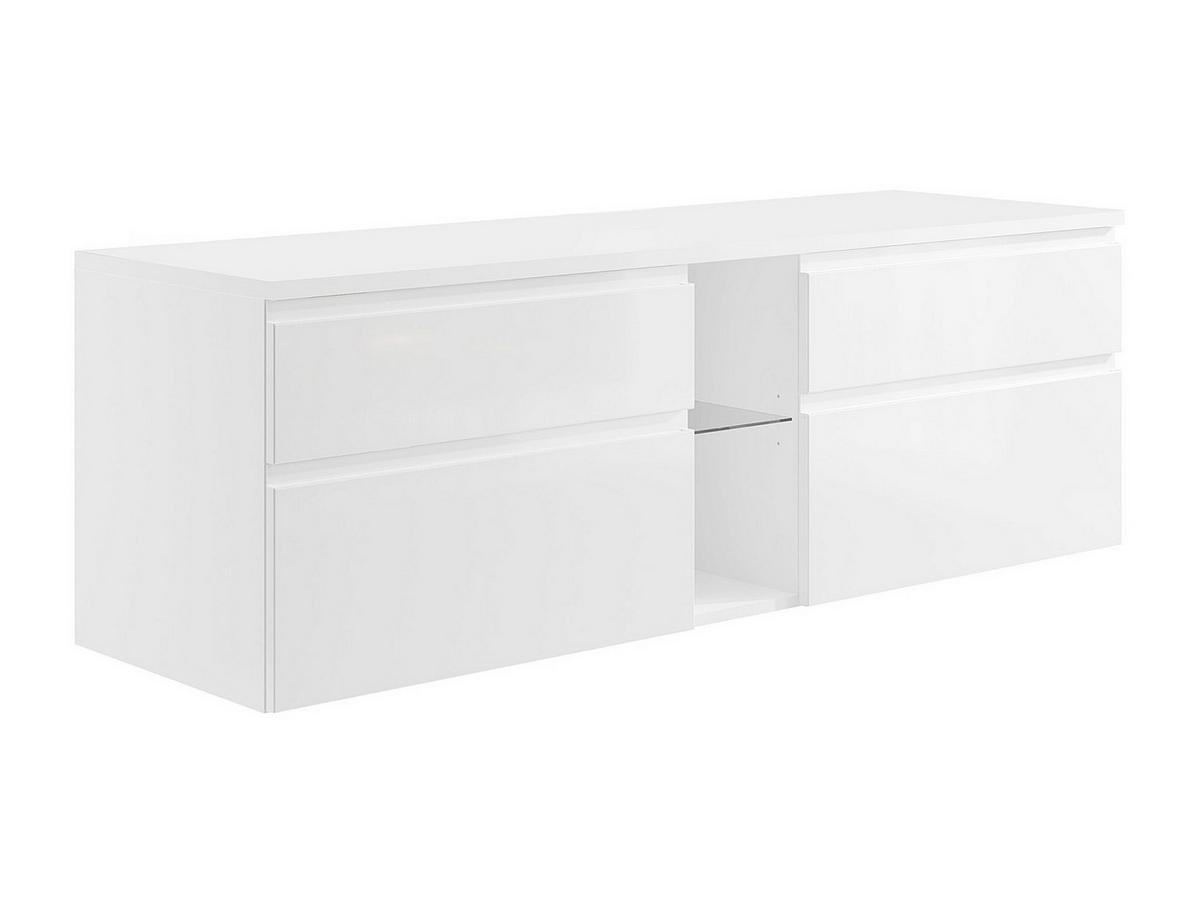 WASCHBECKENUNTERSCHRANK hängend - Weiß - 150 cm - MAGDALENA II - Weiß, Holz (150/46/50cm) - Vente-Unique