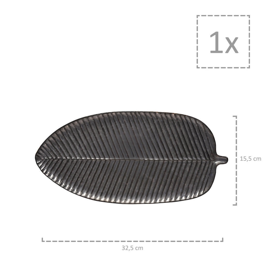 Thumbnail - Sänger Servierteller, Dunkelgrau, Keramik, 39.3x11.95x22.25 cm, kratzfest, Tischkultur & Servieren, Servierplatten