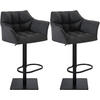 BARHOCKER 2er Set Stoff Dunkelgrau - Dunkelgrau/Schwarz, Textil/Metall (64/88/45cm) - CLP