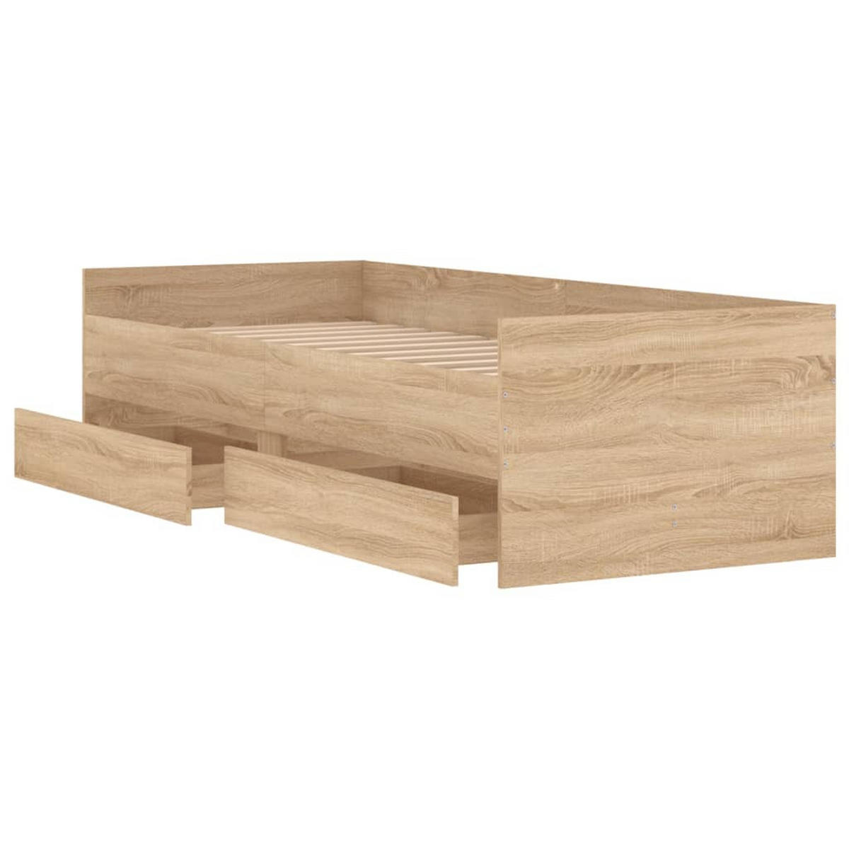 BETTGESTELL MIT SCHUBLADEN SONOMA-EICHE 90X190 CM - Sonoma Eiche, Holz - vidaXL