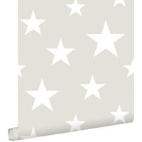 TAPETE große und kleine Sterne 53 cm x 10.05 m - Grau, Papier (53/0.1cm) - ESTAhome