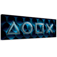 WANDBILD spielsymbole - Multicolor, Textil (90/30cm) - Feeby