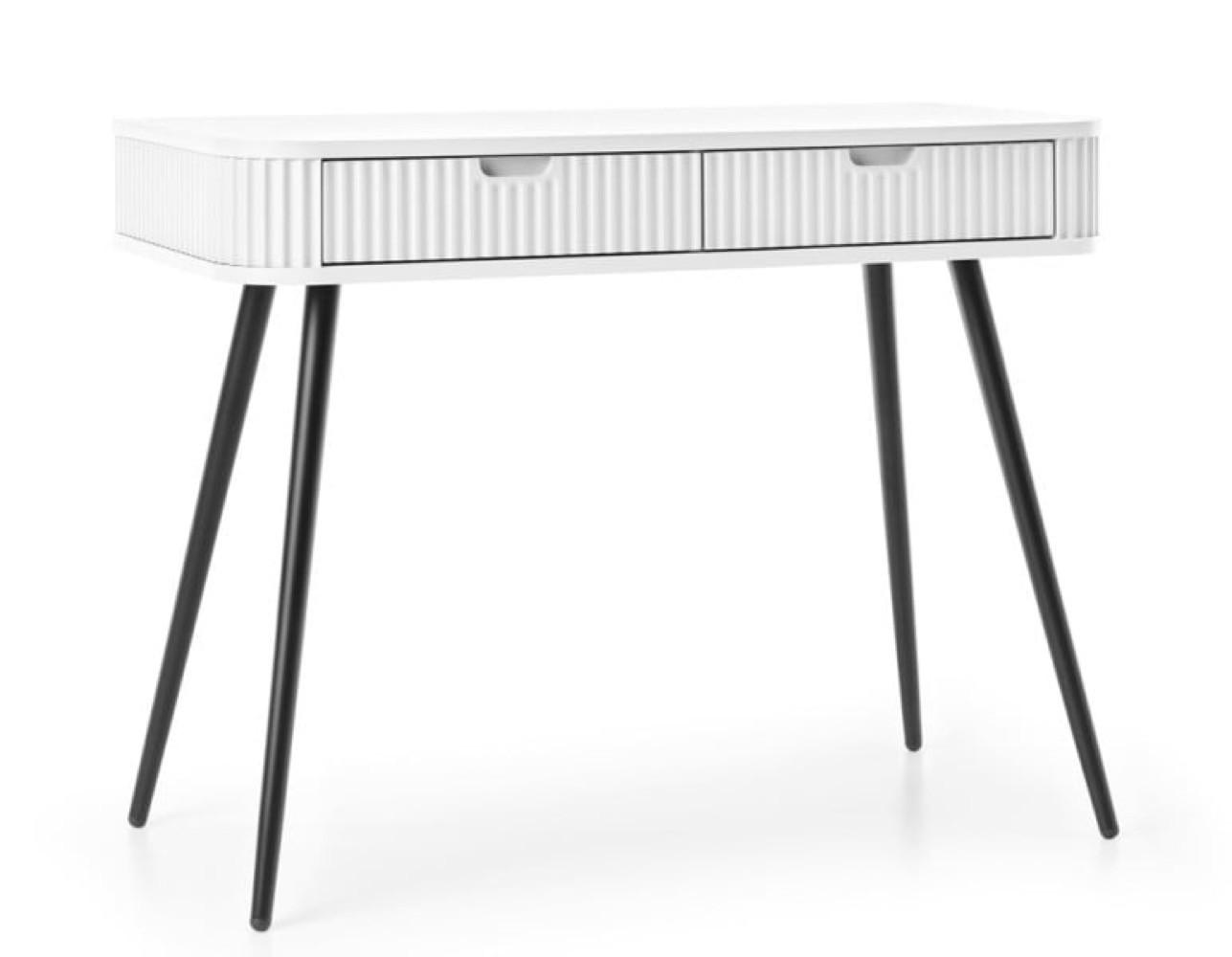 KONSOLENTISCH Weiß ZOJA Gefräst Schwarze Griffe Mit Metallgestell - Weiß, Holzwerkstoff (49/49/80cm) - Sepro Meble