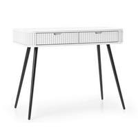 KONSOLENTISCH Weiß ZOJA Gefräst Schwarze Griffe Mit Metallgestell - Weiß, Holzwerkstoff (49/49/80cm) - Sepro Meble