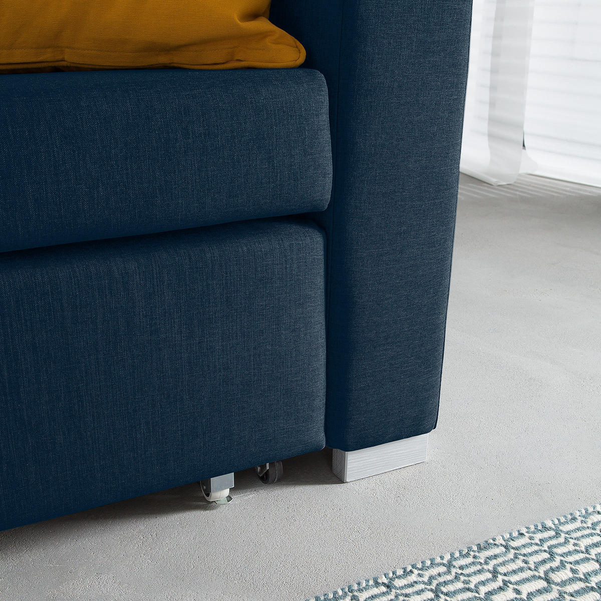 SCHLAFSOFA - Blau/Silberfarben, Textil (173/90/90cm) - home24
