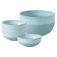 SALAT-SET Perlemor Aqua blau 5er Set - Blau, Keramik (2/2/2cm) - like.Villeroy & Boch