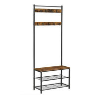 MEHRZWECKSCHRANK mit Kleiderhaken und Schuhbank - Nussbaumfarben, Holzwerkstoff (32.5/175/70cm) - Calicosy