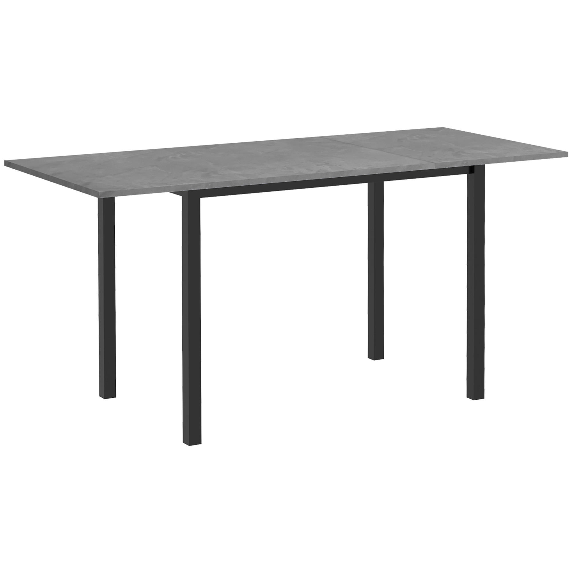 ESSTISCH klappbar, MDF, Stahl Dunkelgrau - Dunkelgrau, Kunststoff (160/70/76cm) - HOMCOM