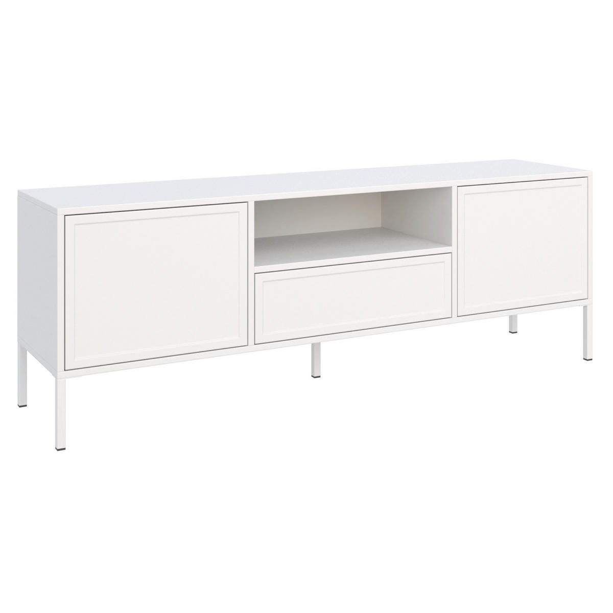 TV-LOWBOARD Velveto 2-türig mit Schublade & Fach, Weiß, 160 cm - Weiß, Holzwerkstoff/Metall (160/57/40cm) - Selsey