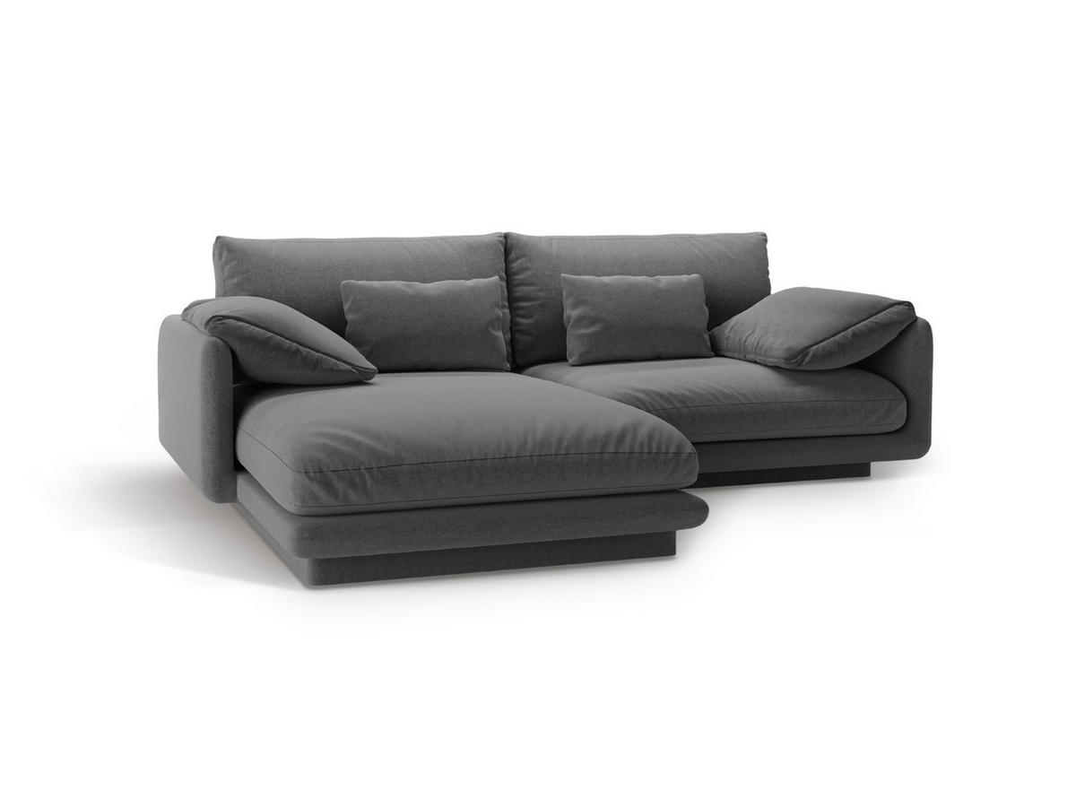ECKSOFA links Torino aus strukturiertem Stoff dunkelgrau 3 Sitzplätze - Dunkelgrau, Textil (170/220cm) - Micadoni