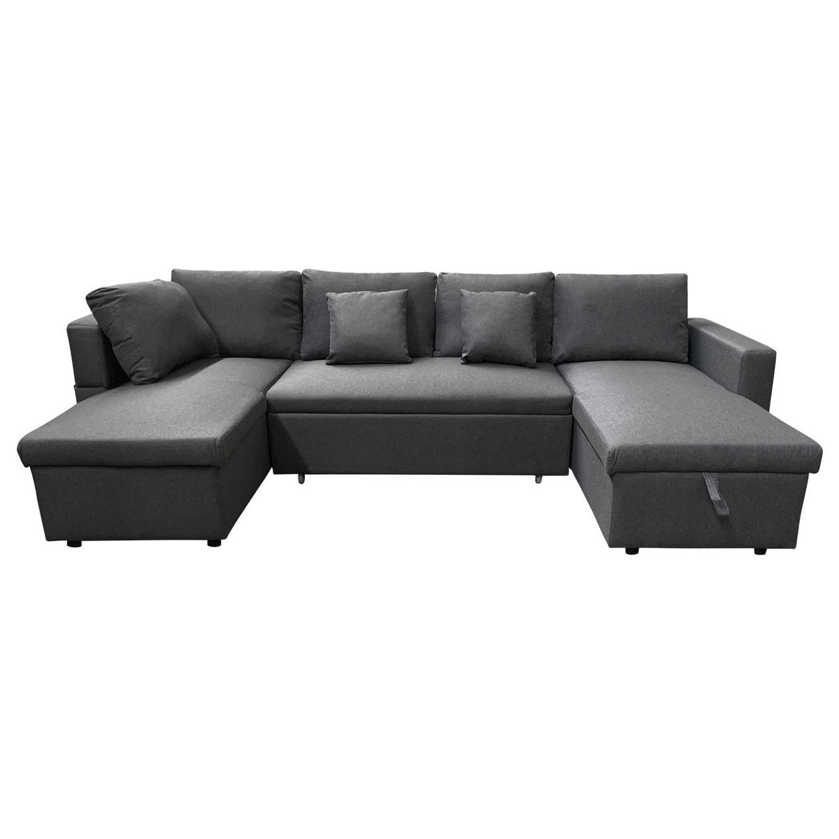 SCHLAFSOFA SCOTT Grau 4 Plätze - Grau, Textil (146/294cm) - Happy Garden