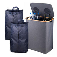 PFANDFLASCHEN-SAMMELBEHÄLTER - Grau, Holz/Kunststoff (57/80/37cm) - Relaxdays