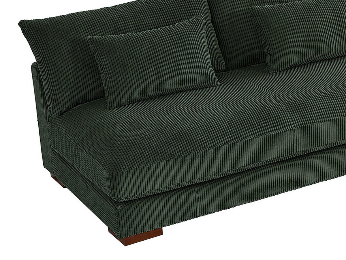 SOFA ohne Schlafmöglichkeit - 6 Personen - Samt, Stoff - Grün - - Grün, Textil (275/85/275cm) - Vente-Unique