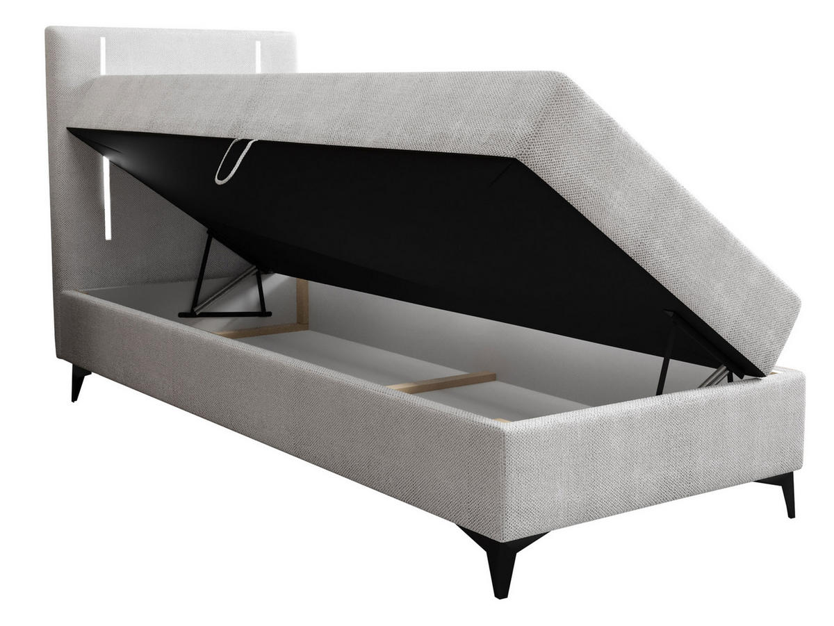 BOXBETT Ono 1, Setite: Links - Beige/Schwarz, Holz/Textil (80/200cm) - MIRJAN24