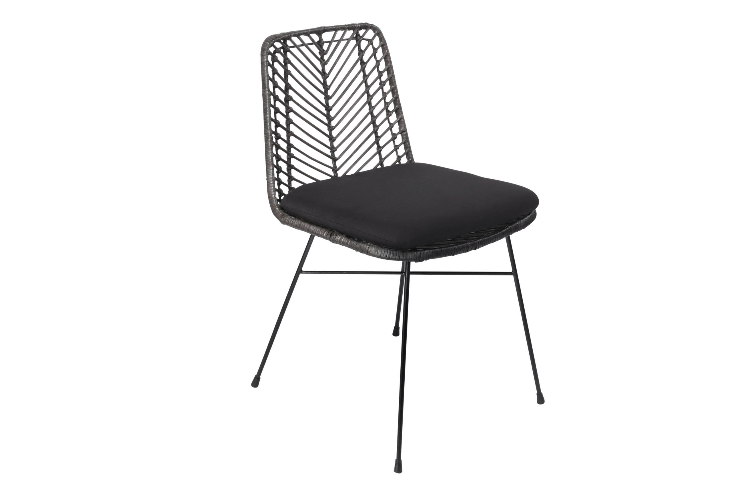 ESSZIMMERSTUHL DETROIT - Anthrazit/Schwarz, Naturmaterialien/Metall (42/80/42cm) - SAM