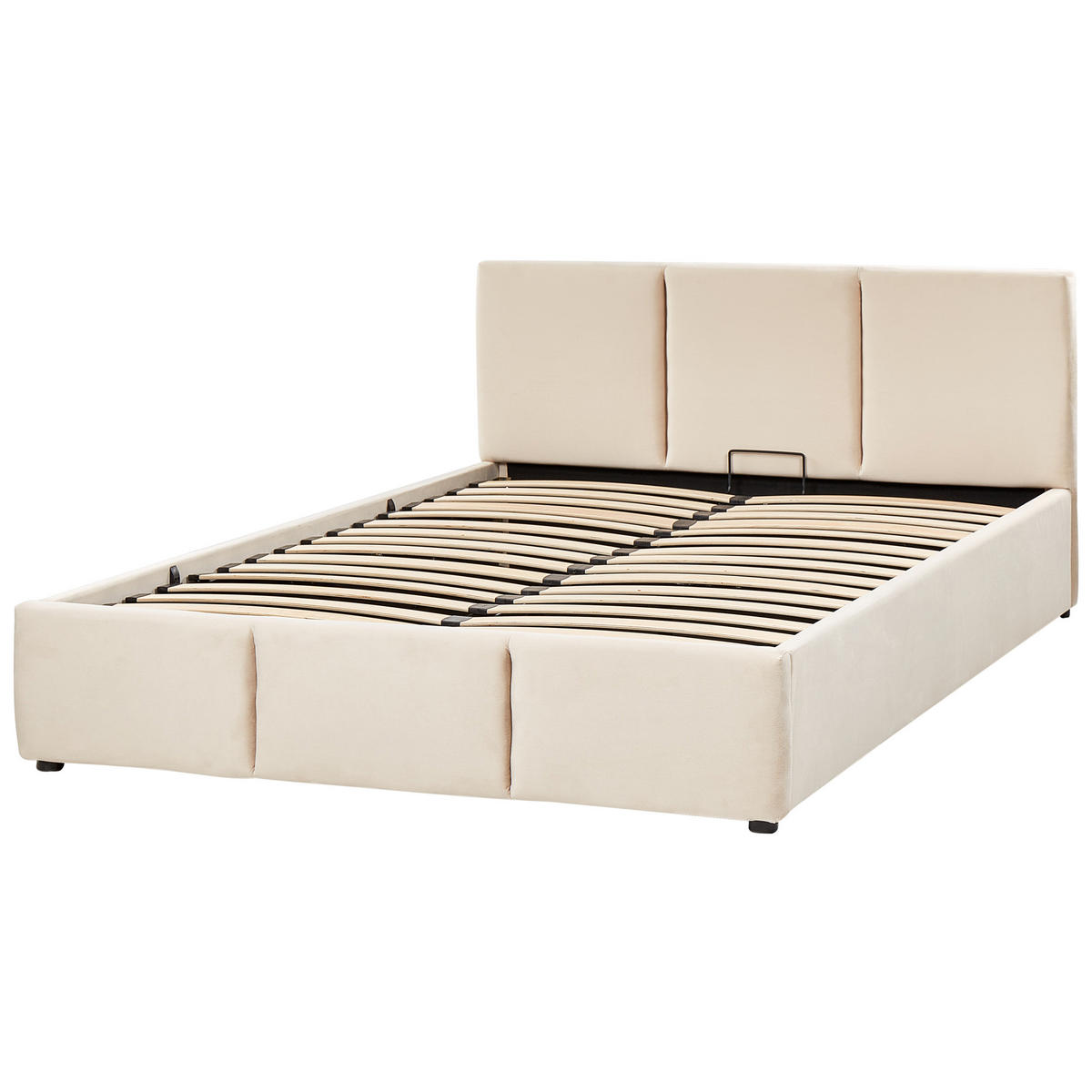 POLSTERBETT 160/200cm Helles Beige Bousse - Beige, Textil (160/200cm) - Beliani