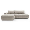 ECKSOFA Ombo Graubeige Velours 280 cm - Greige/Schwarz, Kunststoff/Textil (284/167cm) - Selsey