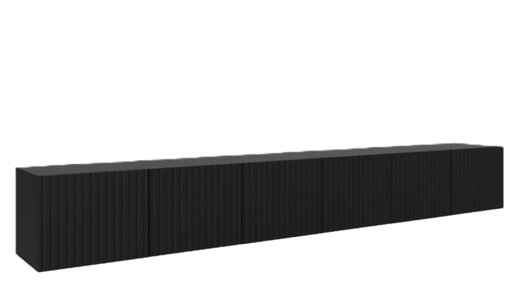 TV-LOWBOARD Schwarz RIO Geschlossen Gerillt 300 cm - Schwarz, Holzwerkstoff (300/41/40cm) - Sepro Meble