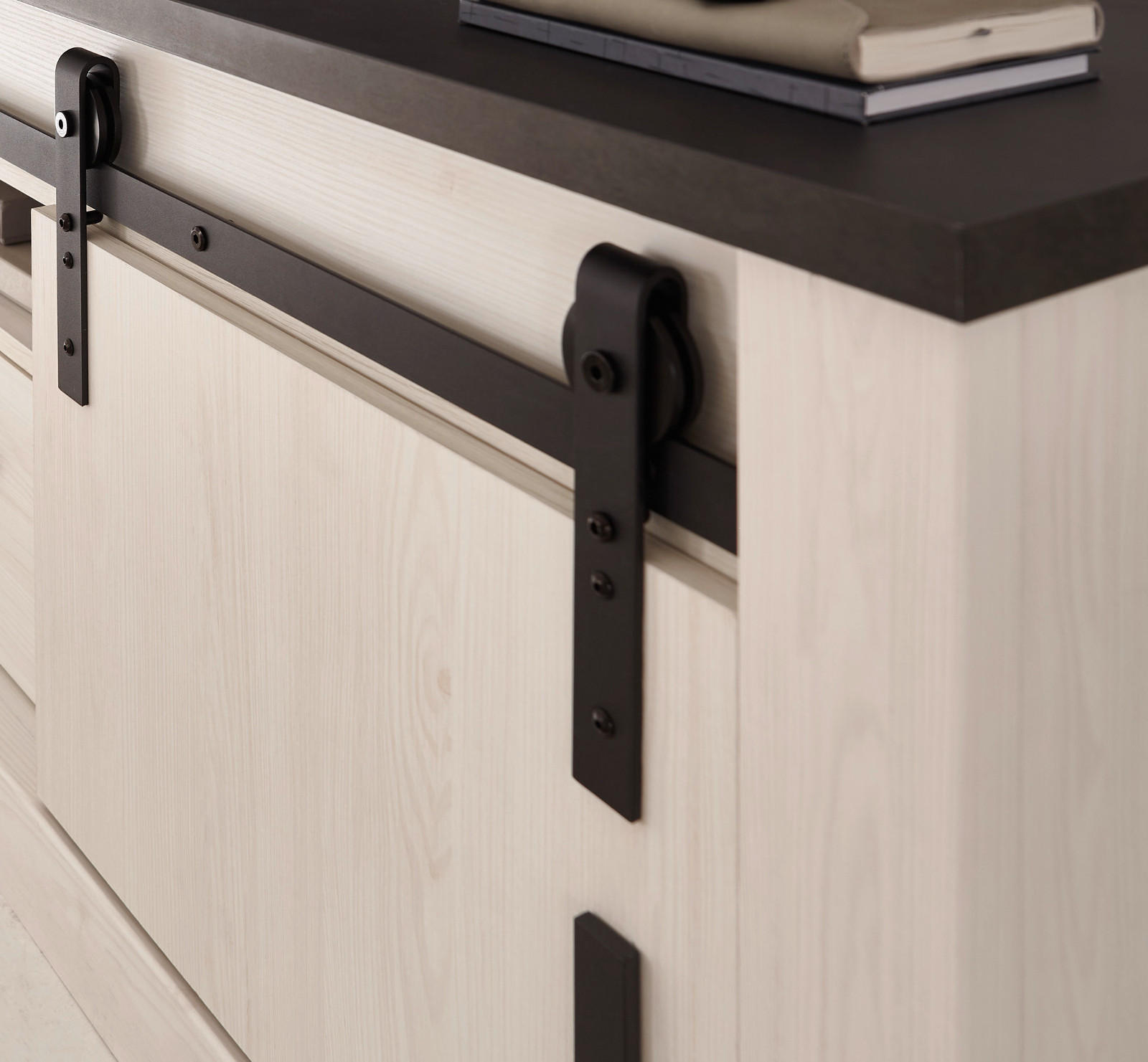 Thumbnail - Furn.Design Couchtisch, Weiß, Anthrazit, Metall, Nachbildung,Pinie, 2 Fächer, 60x51x93 cm, FSC 100%, Wohnzimmer, Wohnzim...