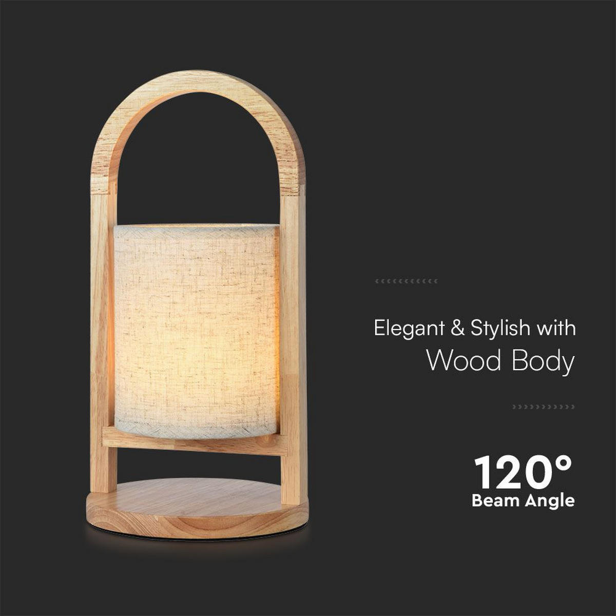 LED TISCHLEUCHTE Holz Beige - Beige, Holz (16/16/32cm)