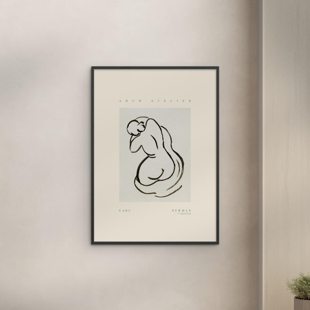 POSTER mit Rahmen Arch Atelier - Carl Newman 03 - Schwarz/Naturfarben, Holz/Papier (50/70cm) - Poster&Frame