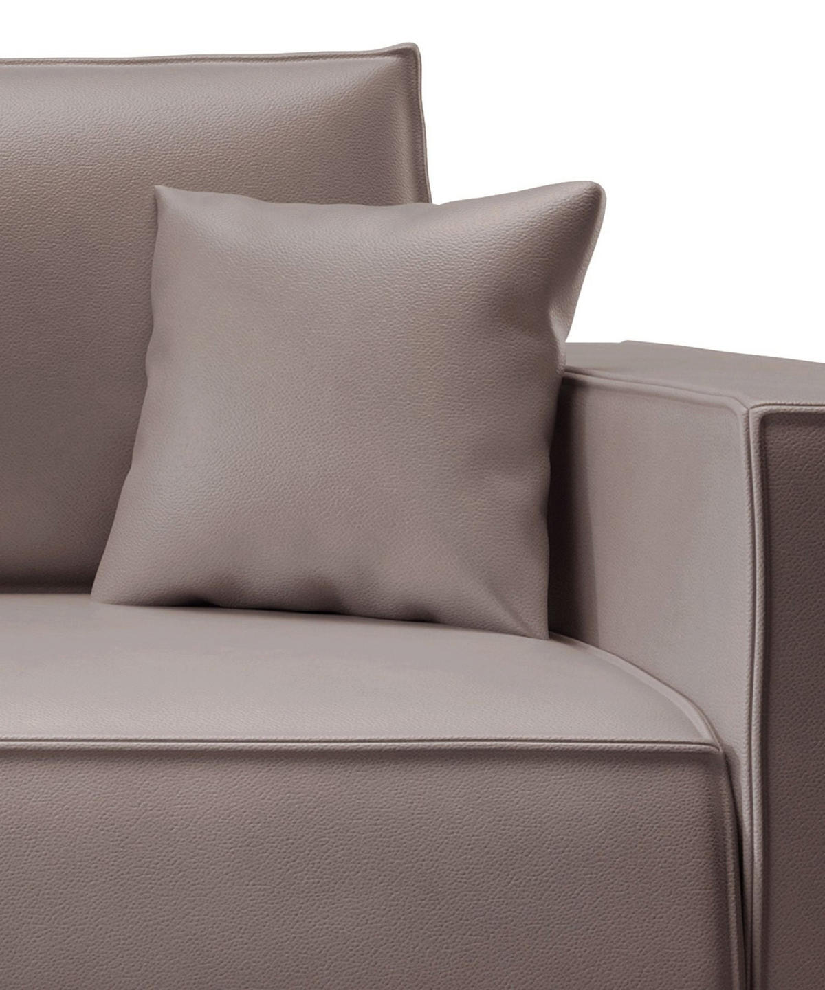 3-SITZER SCHLAFSOFA Farese Cuero Dunkelbeige, Kunstleder - Schwarz/Cappuccino, Kunststoff/Textil (257/86/102cm) - Selsey