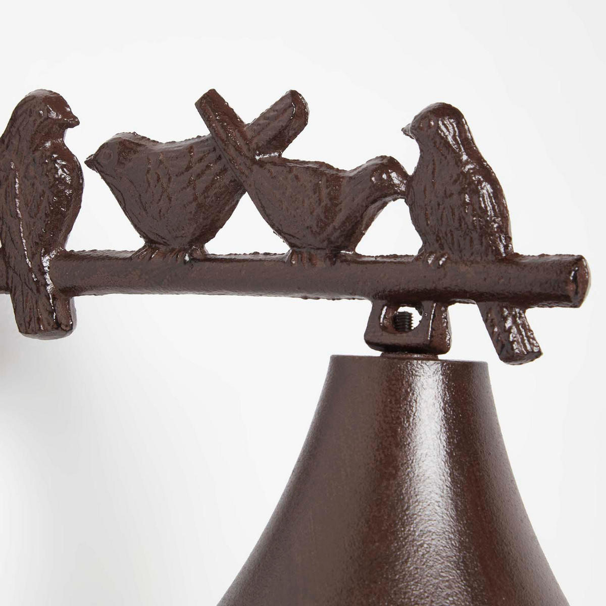 TÜRGLOCKE Gusseisen Vögel - Braun, Metall (11/19/22cm) - Homescapes