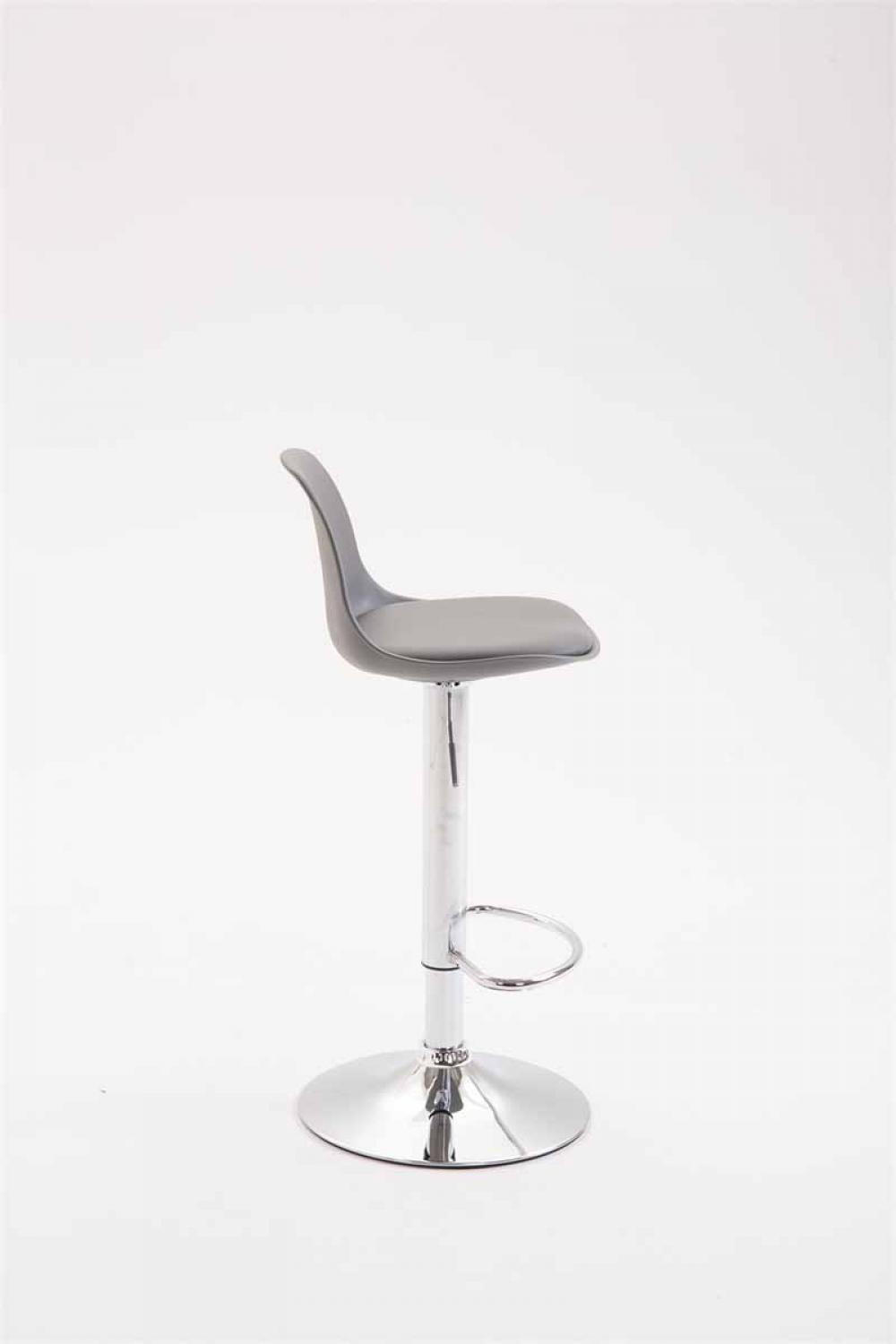 BARHOCKER Kunststoff grau - Chromfarben/Grau, Kunststoff/Metall (39/82/43cm) - CLP