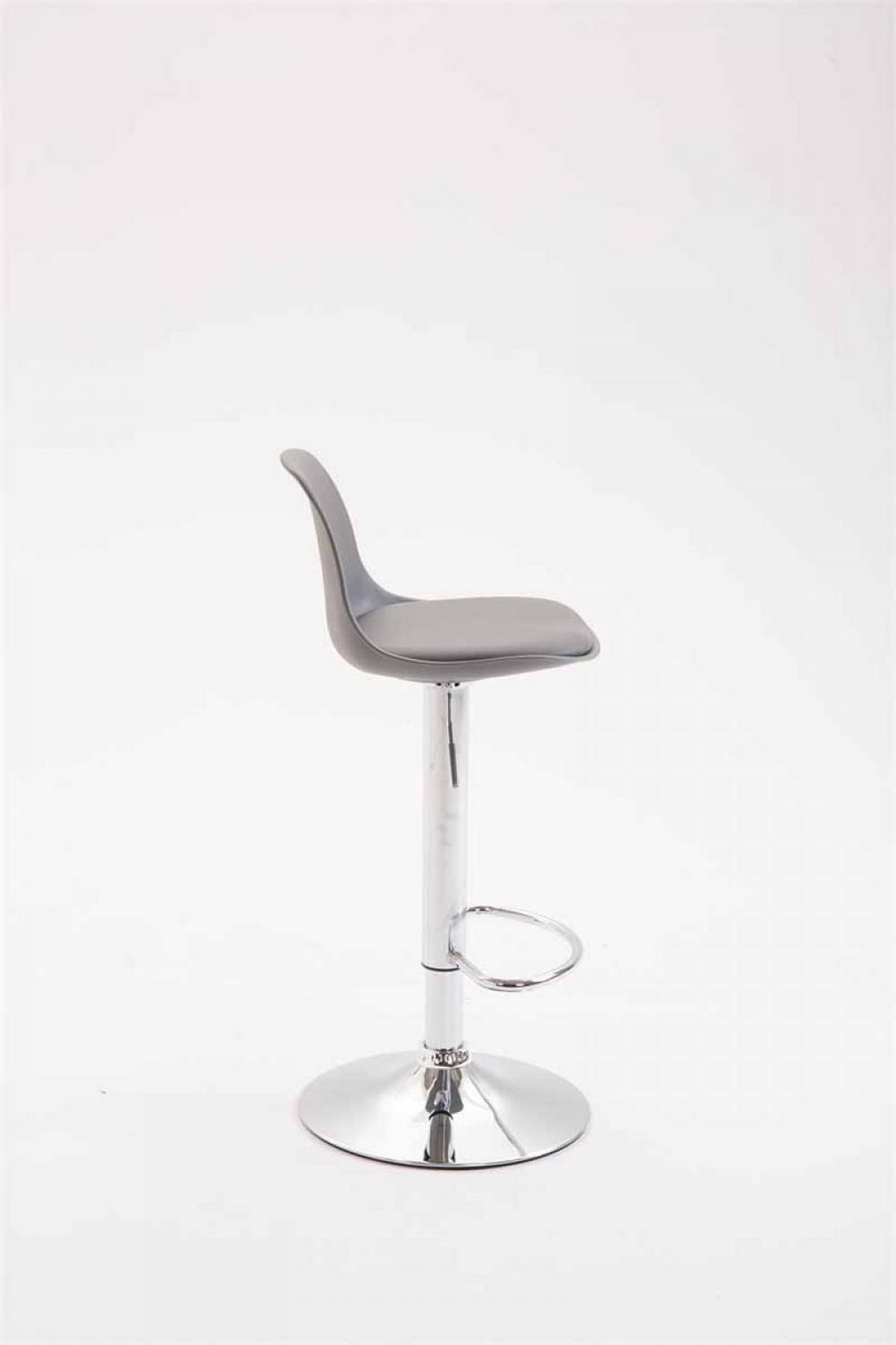 BARHOCKER Kunststoff grau - Chromfarben/Grau, Kunststoff/Metall (39/82/43cm) - CLP
