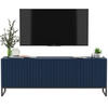 TV-SCHRANK Elpis Marineblau Matt mit Metallrahmen Glamour 150 cm - Blau/Schwarz, Holzwerkstoff/Metall (150/51.5/36.5cm) - Meble Lindner