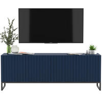 TV-SCHRANK Elpis Marineblau Matt mit Metallrahmen Glamour 150 cm - Blau/Schwarz, Holzwerkstoff/Metall (150/51.5/36.5cm) - Meble Lindner