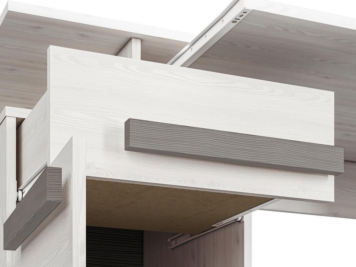 SCHREIBTISCH Blanco Pinie weiß / grau 119 / 55 / 78cm - Weiß, Holz/Holzwerkstoff (55/119/78cm) - Feldmann-Wohnen