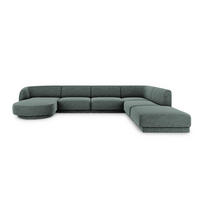 PANORAMASOFA rechts Miley aus Chenille-Stoff petrol 6 Sitzplätze - Petrol, Textil (255/70/330cm) - Micadoni