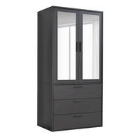 KLEIDERSCHRANK mit Spiegel Der Grenzenlose - Anthrazit, Holzwerkstoff (90/187/58cm) - Mokebo