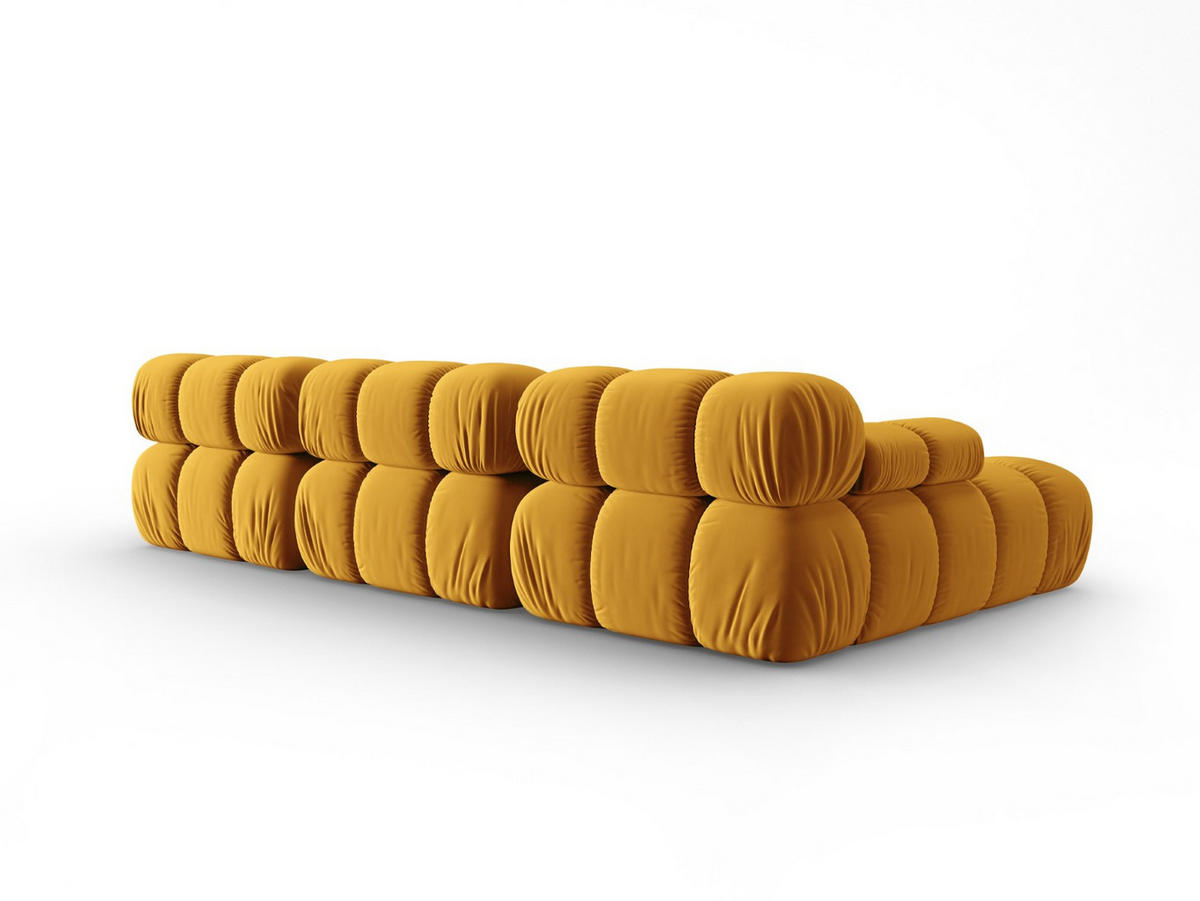 MODULARES-ECKSOFA links Bellis aus Samt gelb 4 Sitzplätze - Gelb, Textil (122/285cm) - Micadoni