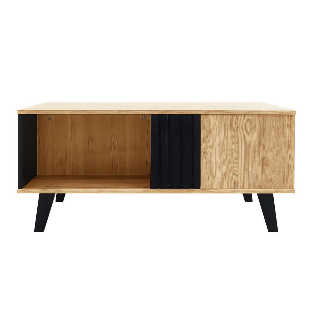 COUCHTISCH 100x60cm Farbholz Schwarz Vielseitig Schubladen Einzigartig - Braun, Holz (114/71/14cm) - FLIEKS