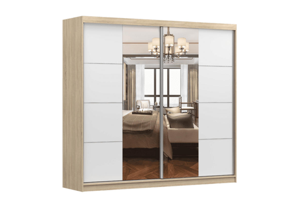 SCHIEBETÜRENSCHRANK - BEN 38 233 CM (Sonoma) - Sonoma Eiche, Holzwerkstoff (233/218/61cm) - Möblo