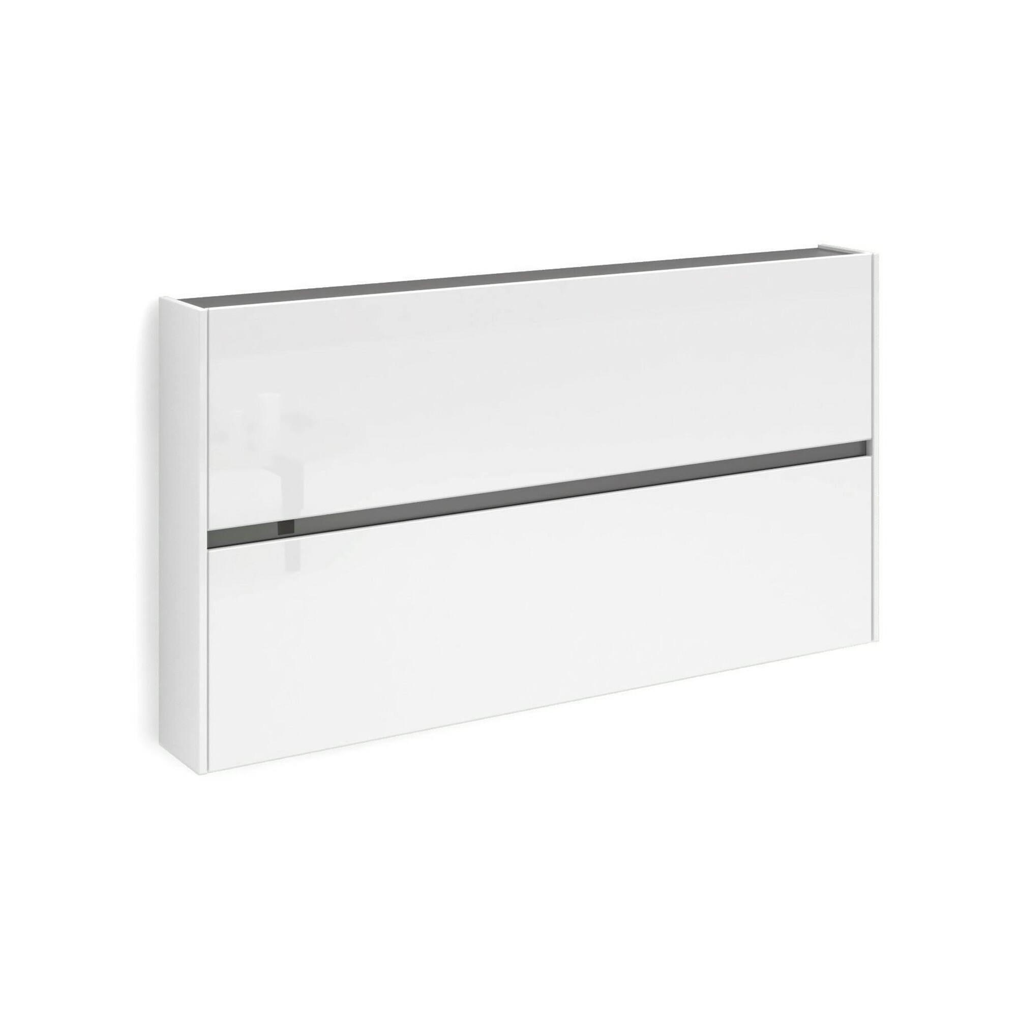 SCHUHSCHRANK Glänzendes Weiß 19/160/85 cm - Weiß, Holzwerkstoff (160/85/19cm) - DMORA