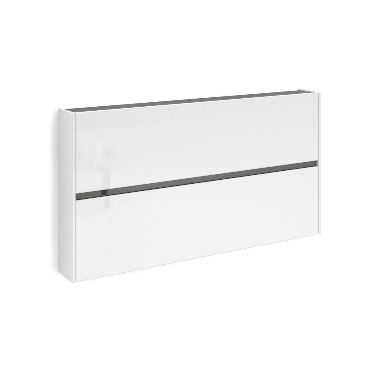SCHUHSCHRANK Glänzendes Weiß 19/160/85 cm - Weiß, Holzwerkstoff (160/85/19cm) - DMORA
