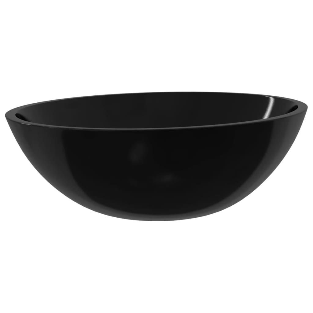WASCHBECKEN Layne 50/37/14 cm - Schwarz, Glas (50/14/37cm) - Nettlife