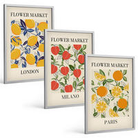 BILDER SET 3er Set - 40x60 cm Silberner Rahmen - Blumenplakate in Städten - Silberfarben, Kunststoff (40/60cm) - TULUP