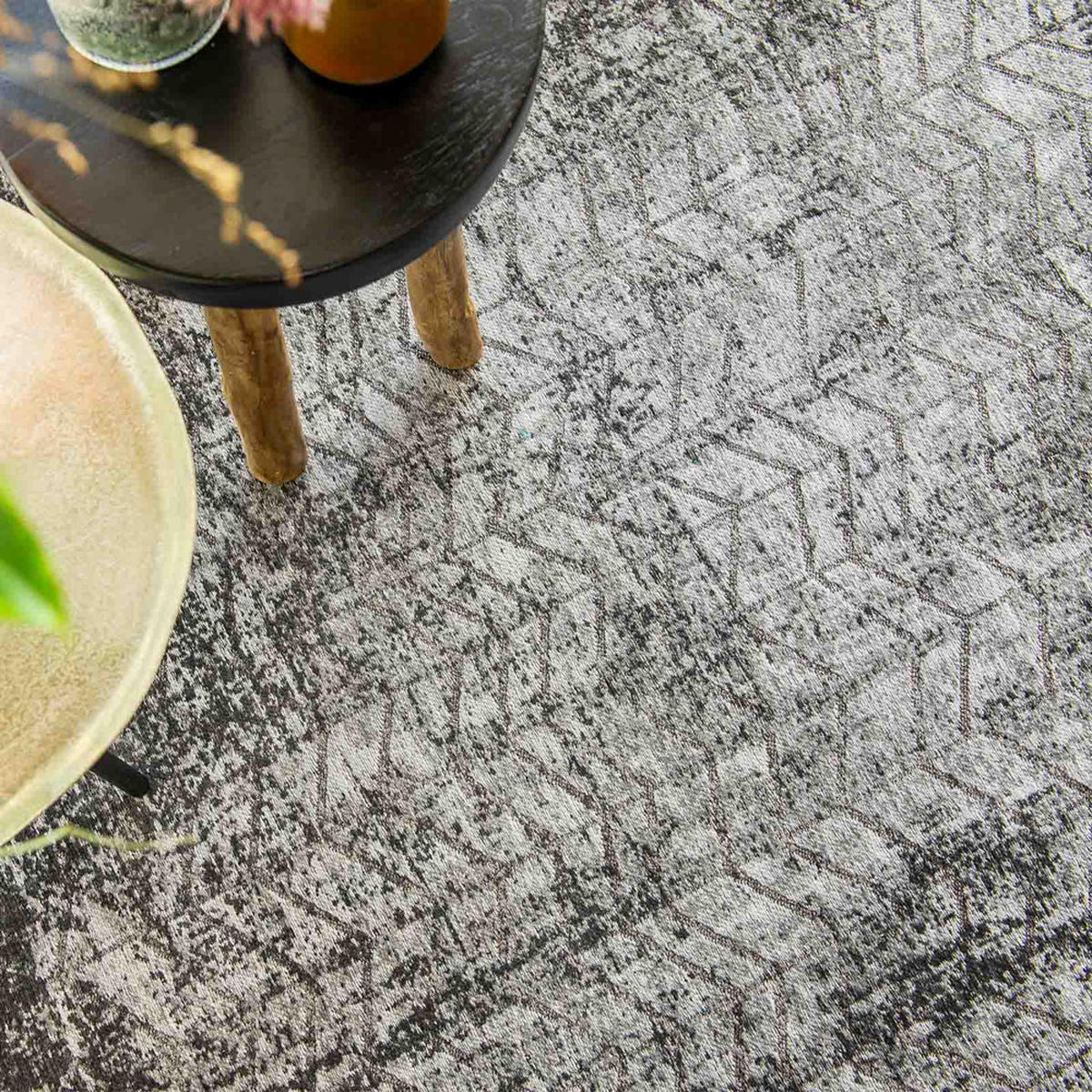 TEPPICH Harlem Contrast Mad Men 80/250 cm - Schwarz, Textil (80/250cm) - Louis De Poortere