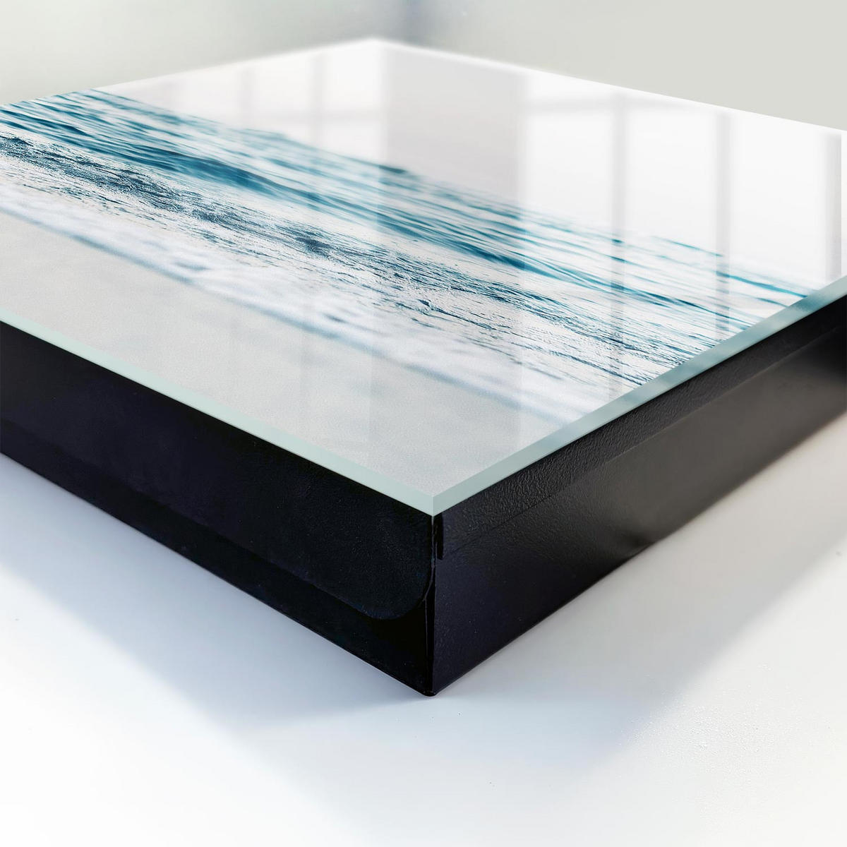 SCHLÜSSELBOX Schwarz 30x30 cm- Türöffnung nach rechts - Meeresfrieden - Blau, Metall (30/30/5cm) - TULUP